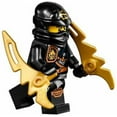 thumbnail image 1 of LEGO Ninjago Minifigure Cole Zukin Robe Black Ninja with Dual Gold Jagged Blades 70747, 1 of 3