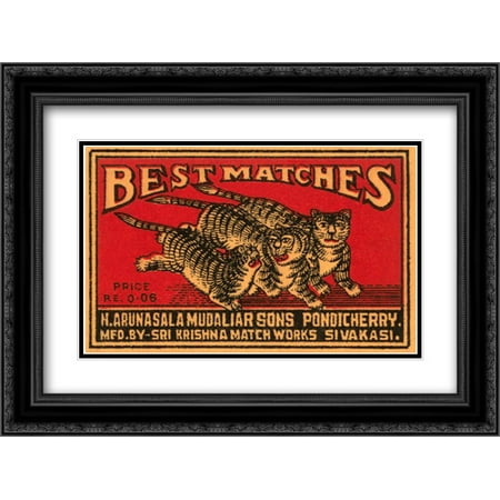 Three Tiger - Best Matches 2x Matted 24x18 Black Ornate Framed Art Print by