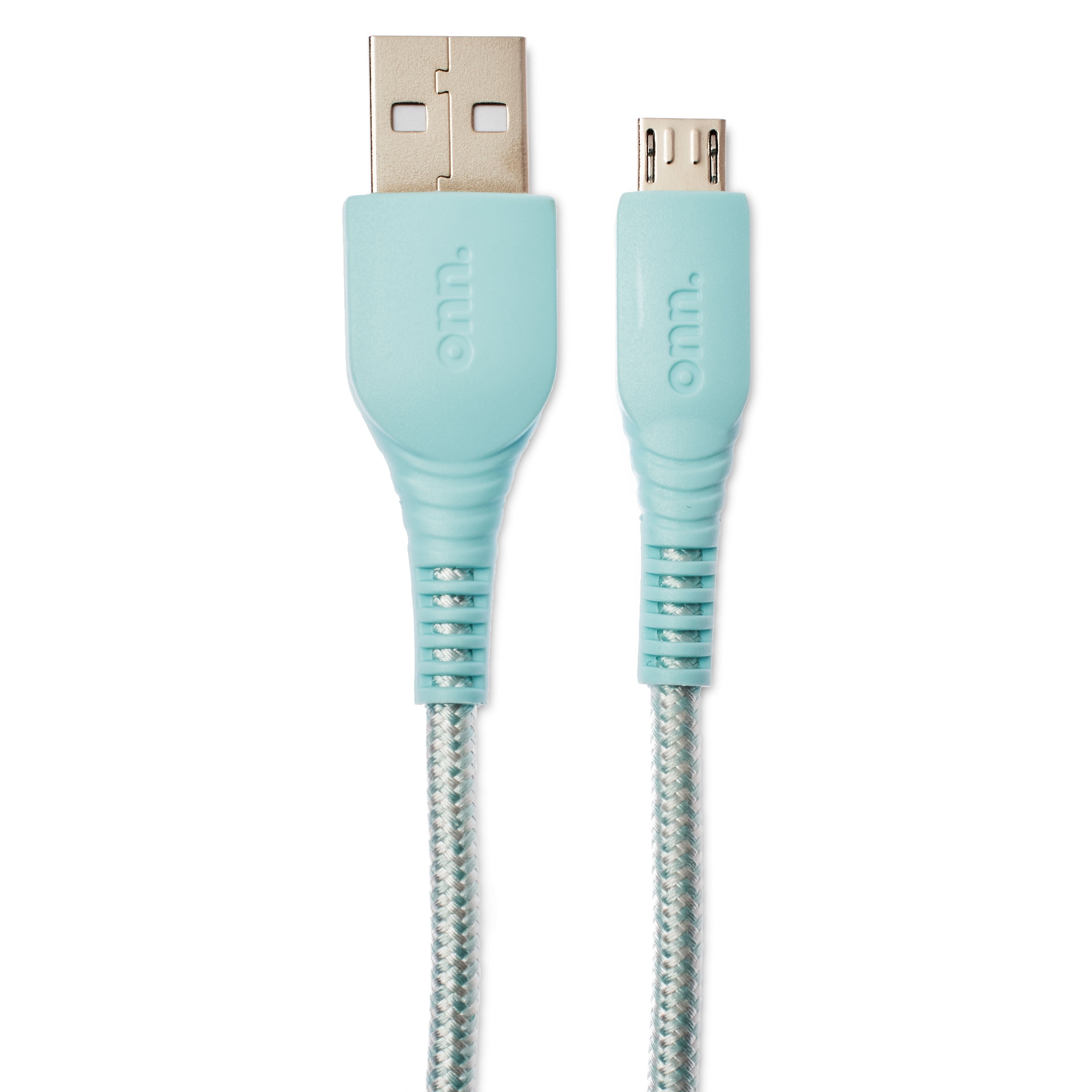 Onn 6 Braided Micro Usb To Usb Cables 2 Pack Aqua Walmart Com Walmart Com