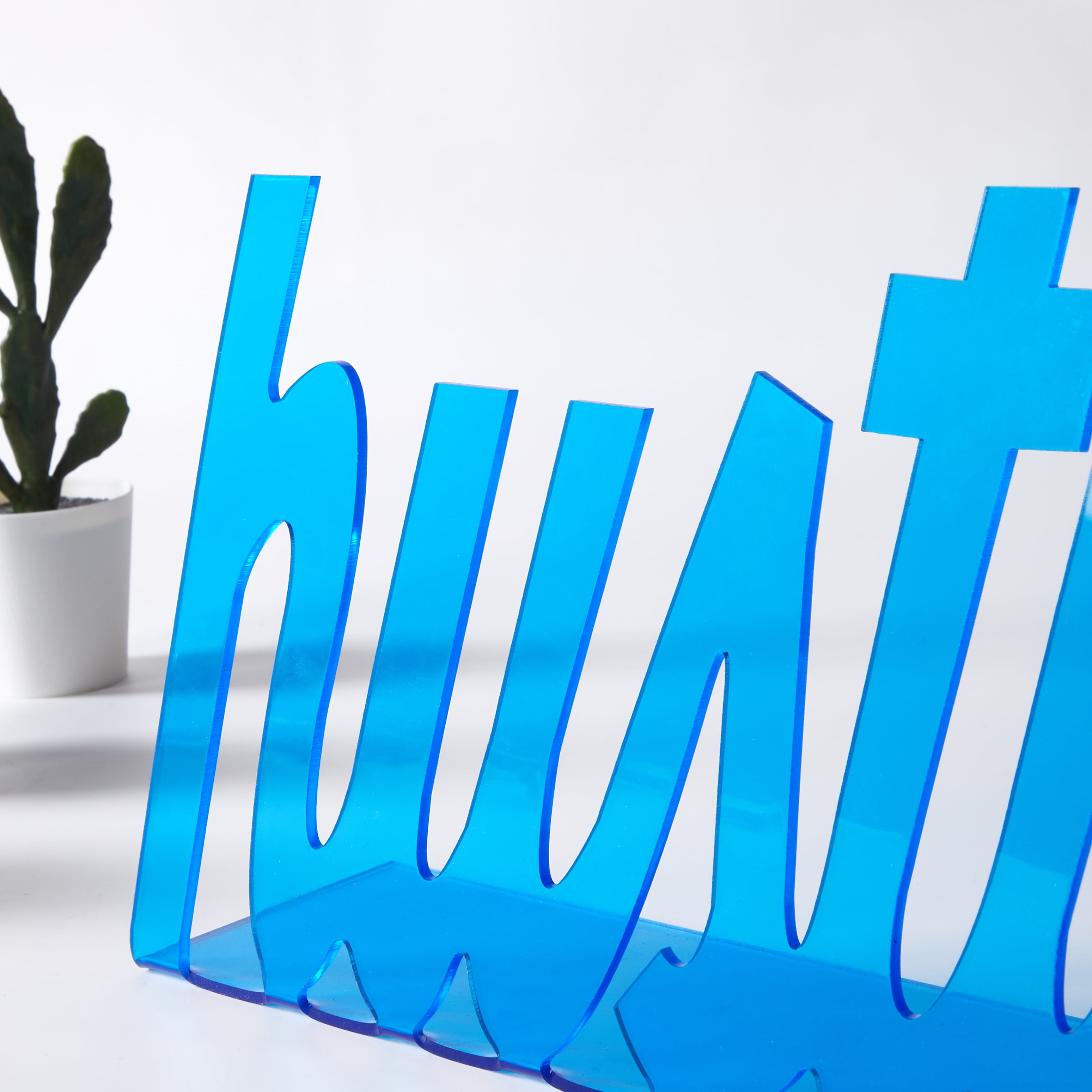 Urban Shop Hustle Acrylic Sign 12"L x 3" W x 7"H