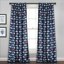 Lush Decor Race Cars Window Panels - Navy/Red - 84 x 52