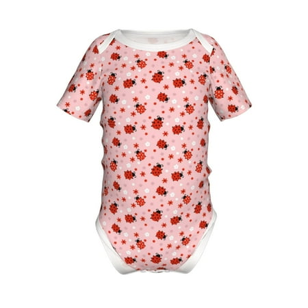 

Junzan Flowers And Ladybugs Print Short-Sleeve Baby Climbing Clothes Bodysuits for Infant One-Piece for Baby Boys & Girls Baby Clothes Baby Romper with Snap Closure-2 Years