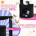 thumbnail image 3 of Cat Tree 33" Black Pink Flower Cat Tower for Indoor Cats, Scratching Post with Comfy Hammock, Cat Condo for Kittens Adult Cats, Halloween Gothic, 3 of 11