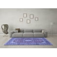 thumbnail image 3 of Ahgly Company Machine Washable Indoor Square Medallion Blue Traditional Area Rugs, 7' Square, 3 of 4