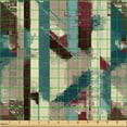 thumbnail image 2 of Ambesonne Grunge Fabric by the Yard Upholstery, Jumble Abstract Stripes Art, 2 Yards, Cream Raspberry Sea Blue, 2 of 5
