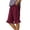 Wine-02, variant on Bermuda Shorts for Women Knee Length Lightweight Flared Ruffle Hem Shorts High Waisted Wide Leg Pants with Pocket