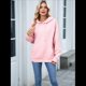 thumbnail image 5 of Sudadera con Capucha para Mujer, Informal, de Larga, con Cordón Ajustable, Estilo Waffle, Holgada, con Bolsillo. Rosa L, 5 of 10