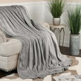 thumbnail image 6 of BNM Diamond Fleece Plush Fluffy Blanket, Throw, Platinum, 6 of 8