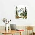 thumbnail image 2 of JRXY  Large Framed Mountain Canvas Wall Art Watercolor Forest Landscape Painting Green Nature Prints Art Rustic Wall Decor for Living Room, Bedroom, Office 12x16 in, 2 of 4