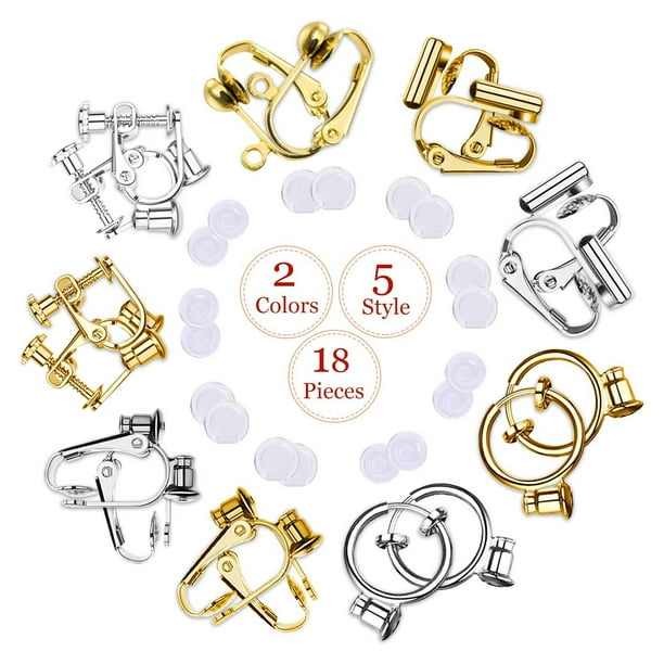 Gsyiwmk Clipon Earrings Converter Components with Post for Non