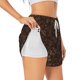 thumbnail image 1 of Balery Autumn Brown Plants Pantalones cortos deportivos para mujer con forro y dos bolsillos, elásticos, para entrenamiento, gimnasio, yoga-Medium, 1 of 7