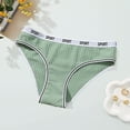thumbnail image 2 of Elainilye Fashion Womens Cotton Underwear Midriff Panties Cotton Pants Breathable Comfortable Panties Plus Size Underwear,Green, 2 of 3