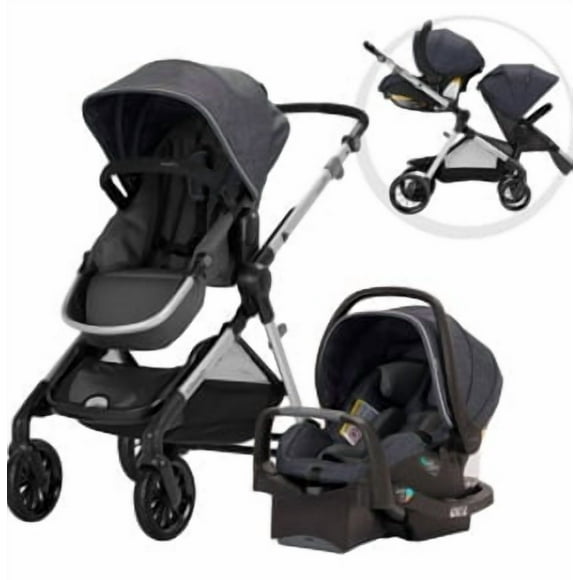 Evenflo Pivot Xpand Travel System w/LiteMax NXT Rotational Infant Car Seat (Age 0-5 Years, Weight 3-55 lbs)