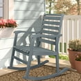 thumbnail image 5 of Carey Modern Slat-Back 300-Lbs Support Acacia Wood Patio Outdoor Rocking Chair, Gray, 5 of 8