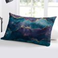 thumbnail image 5 of Blue Purple Marble Throw Pillow Cover 12 x 20 Inch Decorative Pillow Cover Modern Abstract Gradient Texture Lumbar Pillowcase Seasonal Rectangle Cushion Case for Couch Sofa Bed Living Room, 5 of 7
