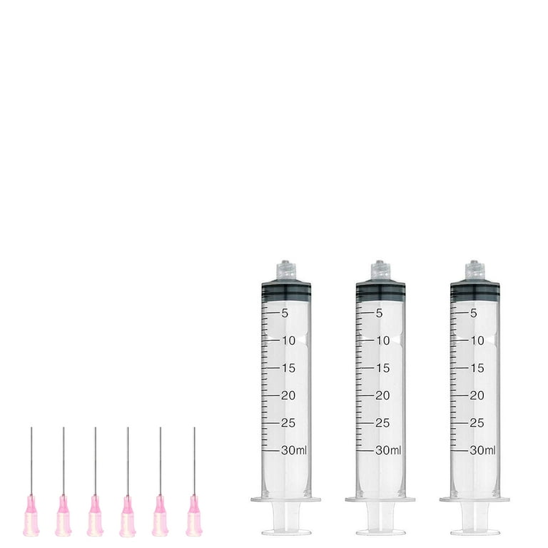 6 Pcs Dispensing Needle 20G x 1 with 3 Pcs 30ml Syringe - Blunt Tip Luer  Lock Super Long Dispensing Needles 