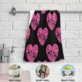 thumbnail image 3 of Coolnut Black Pink Hearts Skeletons Hand Towels for Bathroom, Kitchen Towel 2 PCS Ultra Soft and Highly Absorbent Decorative Fingertip Face Bath Towels for Spa & Hotel, 28.3"x 14.4", 3 of 4
