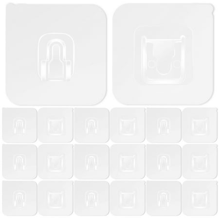 

ODOMY Adhesive Hooks 20pcs 3kg Heavy Duty Wall Hooks Strong Transparent Hooks Self Adhesive Wall Holder Suction Cup Waterproof and Weatherproof Hooks for Home Kitchen Bathroom