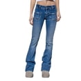 thumbnail image 1 of xiaxaixu Women’s Vintage Bootcut Jeans, Shiny Rhinestone Star Low Rise Denim Pants Bell Bottoms, 1 of 6