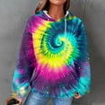 thumbnail image 6 of Enjoytime Women Hoodies Polka Print Long Sleeve Casual Sweatshirt Fall Winter Fashion Comfy Pullover Sweatshirts Purple L, 6 of 6
