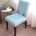 thumbnail image 2 of Chair Covers for Dining Room Set of 4,Christmas Trees Gnomes Stretch Seat Protector Removable Washable Chairs Slipcovers for Kitchen Banquet Wedding Hotel,Winter Snowflake on Blue, 2 of 6