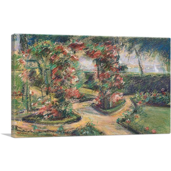 ARTCANVAS Rose Garden In Wannsee Canvas Art Print by Max Liebermann - Size: 12" x 8" (0.75" Deep)