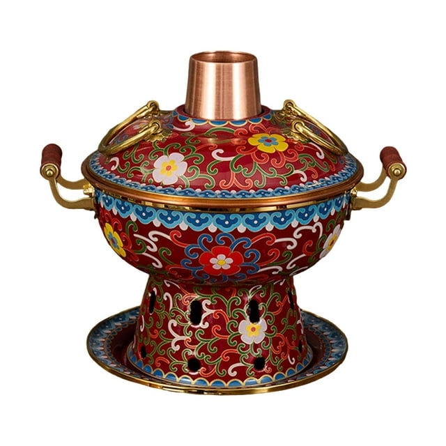 Siruishop Shabu Shabu Hot Pot Sturdy Stockpot Family Gathering Home Use Pot red