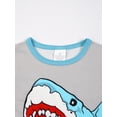 thumbnail image 6 of QEFJNO 3-12Y Kid Boys Shark Pajamas Little Big Boys Sleepwear Short Sleeves and Pants 2 Pieces Summer Pjs Set, 6 of 12