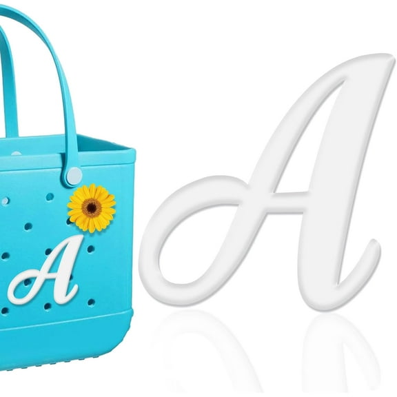 Letter Charms for Bogg Bag，Alphabet Lettering Accessories Charms Compatible with Bogg Bag Original All Models, Insert Decorative Letter for Handbag Beach Tote Bag A