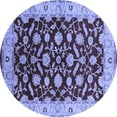 thumbnail image 1 of Ahgly Company Indoor Round Oriental Blue Traditional Area Rugs, 4' Round, 1 of 4