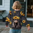 thumbnail image 4 of Yuyamidu Highland Cow Sweatshirt Girls 4T 5T Black Leopard Print Crewneck Sweatshirt Soft Lightweight Ruffle Long Sleeve Top Casual Fall Outfits Workout Pullover, 4 of 8