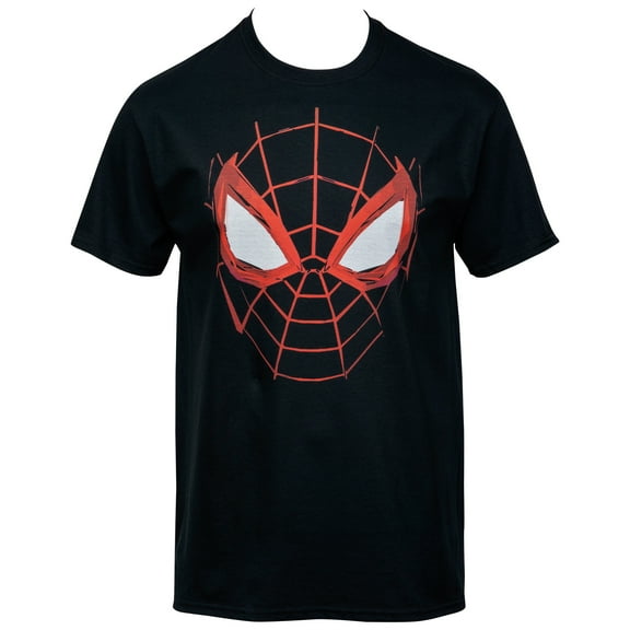 Spider-Man Mens Miles Morales Web Face T-Shirt - Medium