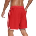 thumbnail image 7 of YLSDY Men's Summer Solid Drawstring Beach Shorts, Elastic Waist Comfort Fit, 5 Inch Lightweight Swim Trunks for Men Red L, 7 of 7
