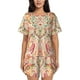 thumbnail image 1 of Balery Indian Paisley 1 Conjunto de Pijama para Mujer con Estampado, Dos Piezas de Manga Corta y Shorts, Ropa de Dormir Suave con Cuello Redondo y Bolsillos-4X-Large, 1 of 6