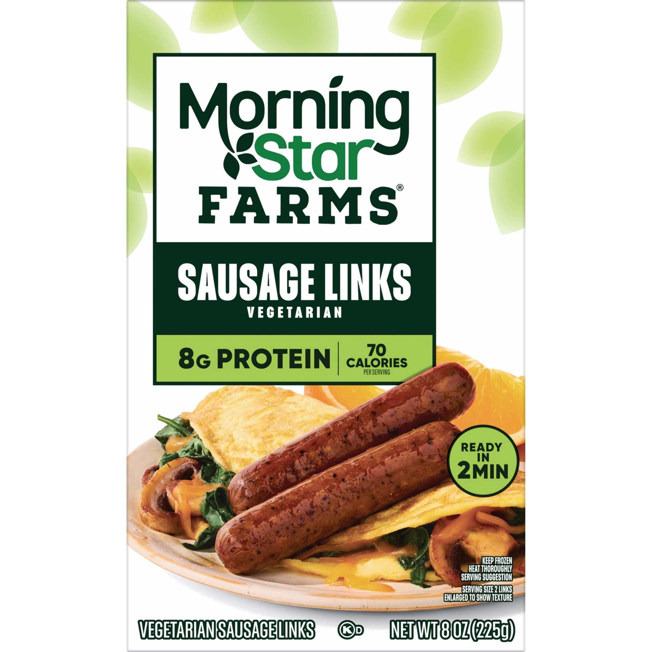 MorningStar Farms Veggie Breakfast Original Plant Based Sausage Links, Vegetarian Meat, 8 oz Box