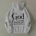 thumbnail image 3 of God Is Still Writing Your Story Hoodies for Women Long Sleeve Christian Hooded Sweatshirt with Pockets Pullover Tops, 3 of 6