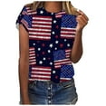 thumbnail image 1 of IROINNID Patriotic Shirts for Women Round Neck T-Shirt America Independence Day Blouse Tops Short Sleeve Tops, 1 of 6