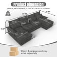 thumbnail image 2 of Wiilayok 110" U Shaped Cloud Couch Modular Sectional Couches for Living Room Fluffy Chenille Deep 4 Seat Sofa Set with Double Chaise & Memory Foam, Dark Gray, 2 of 9