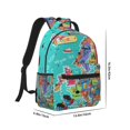 thumbnail image 2 of Yiaed Cartoon Map Of Europe Print School Backpack College Backpack Daypacks for Students High School Spacious and Durable Daypack for Work and Travel-One Size, 2 of 6