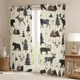 thumbnail image 2 of Homewish Wild Bear Deer Curtains Pack of 2 (42x84 Each),Cartoon Pine Tree Curtains Blackout,Beige Green Bedroom Curtains For Boys Kids,Luxury Bedroom Decor, 2 of 6
