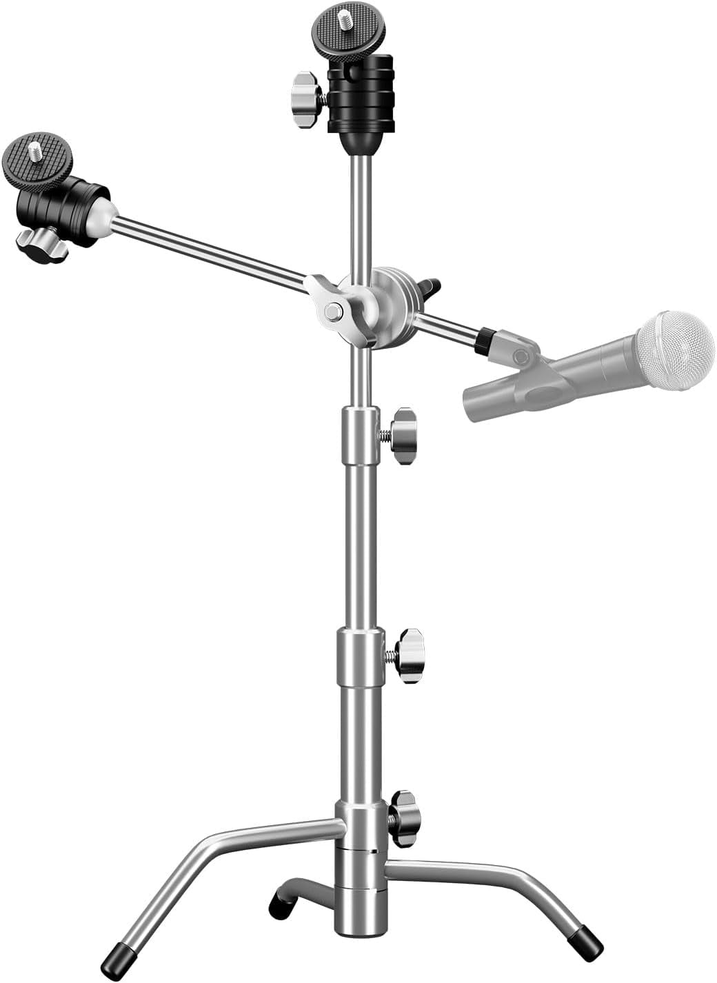 20 Inch  C-Stand All-Metal Adjustable Mic Stand with 13 Inch  Arm Grip  for Camera Smartphone Lights Shock Mount