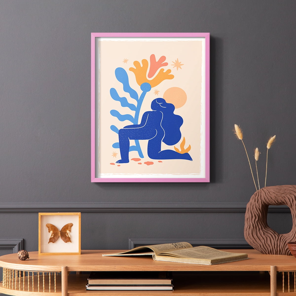 Matisse CCCLXIV in Pink Solid Wood 8 x 10 Framed Print