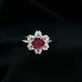 thumbnail image 3 of Rosec Jewels 1.75 CT Pink Tourmaline and Diamond Ring for Women, Elegant Pink Tourmaline Floral Ring, 10K White Gold, US 11.00, 3 of 9