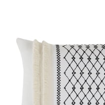 Gracie Mills Katelyn Geometric Embroidered Cotton Oblong Pillow with Tassels - GRACE-10402
