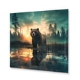 thumbnail image 2 of Designart "Lensflare and Double Exposure Transforming a Bear II" Landscapes Metal Wall Decor, 2 of 5