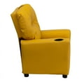 thumbnail image 3 of Yellow Vinyl Kids Recliner with Cup Holder, 3 of 6