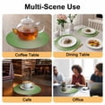 thumbnail image 2 of Spring Green Ombre Round 13 Inch Placemats Set of 8, Modern Gradient Abstract Art HeatResistant Non Slip Place Mats for Dining Table, Wipeable Braided Kitchen Table Mats for Housewarming, 2 of 9