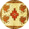 thumbnail image 1 of Ahgly Company Indoor Round Persian Yellow Traditional Area Rugs, 4' Round, 1 of 4