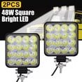 thumbnail image 2 of Par Faros Cuadrado 48w 4x4 Mini Auxiliar Coche Jeep Moto, 2 of 8