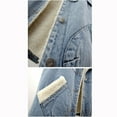 thumbnail image 3 of Men's Winter Denim Vest Casual Double-Sided Fleece Lined Full Zip Lightweight Vest Outerwear Warm Sherpa Sleeveless Jackets, 3 of 4